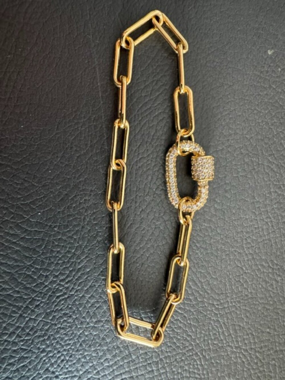 MADEWELL PAVE CARABINER PAPERCLIP CHAIN BRACELET